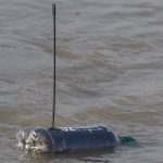 Bottle released in the water