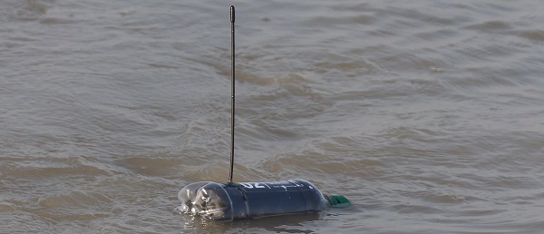 Bottle released in the water