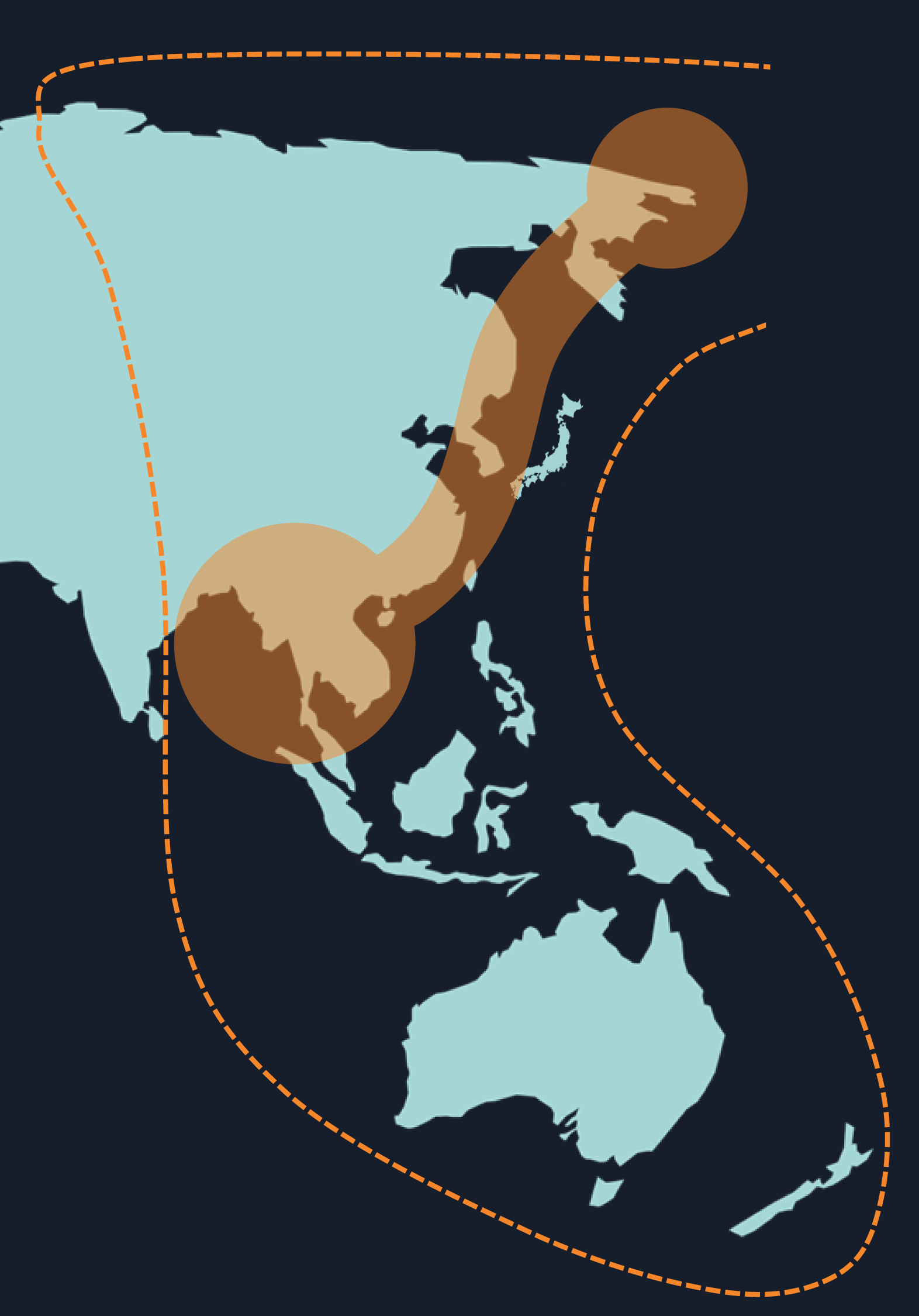 The East Asian - Australasian “Flyway” (Credit WWT)