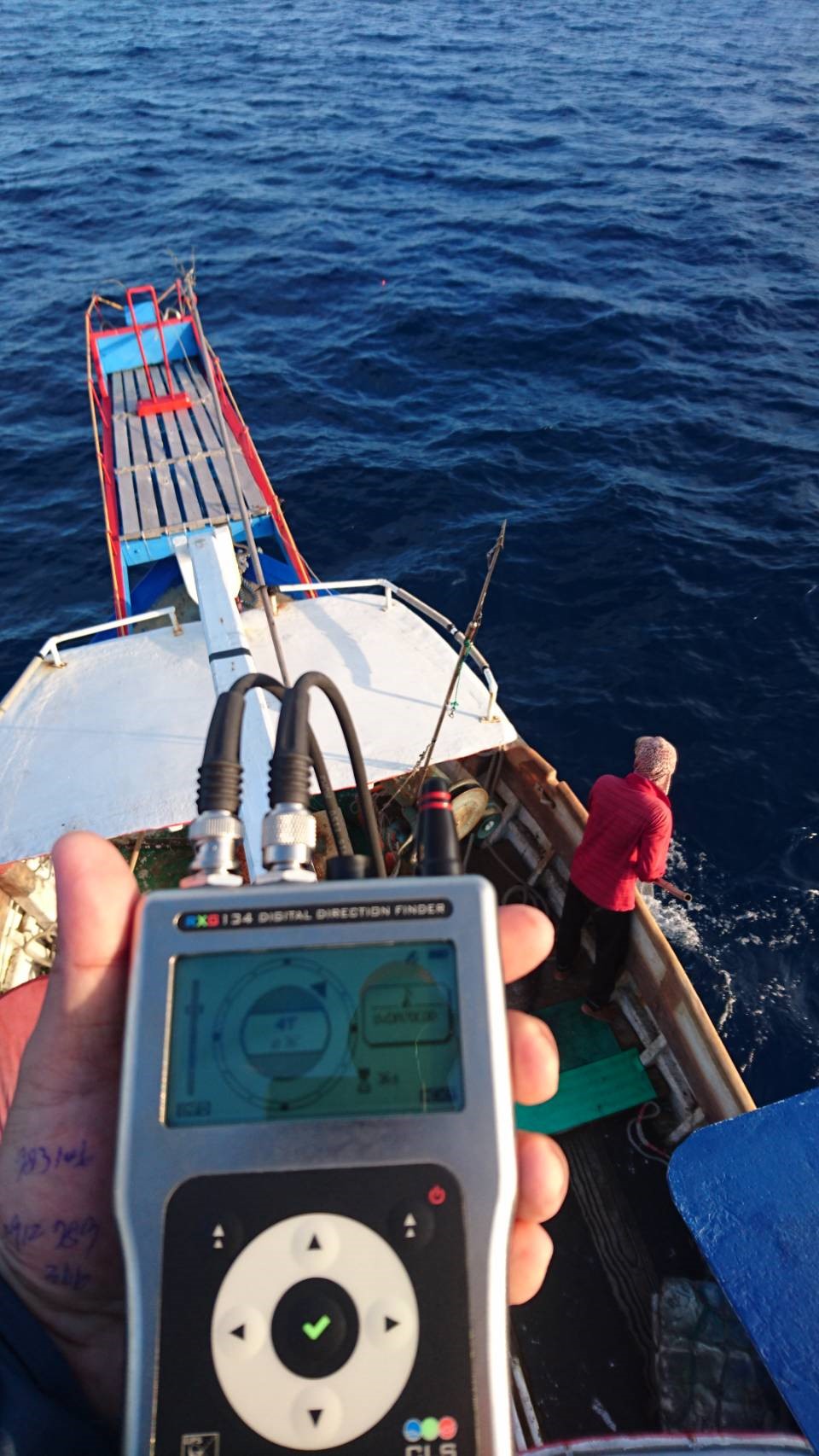 The goniometer screen, having found the tag signal. Credits Tuna and Billfish Tagging Project in Taiwan