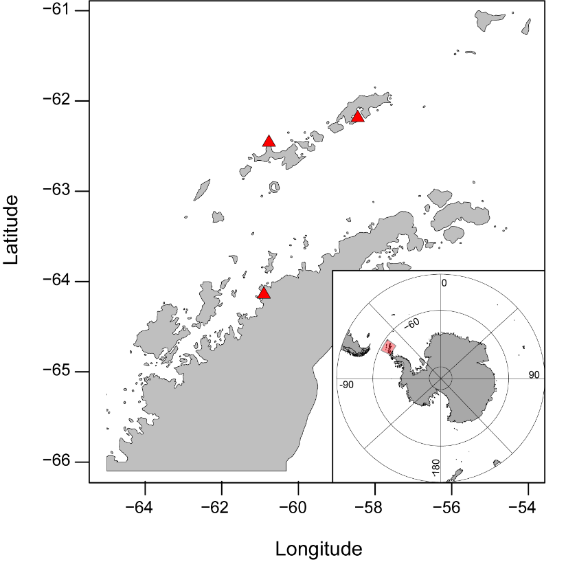 Location of the three chinstrap penguin colonies (at the tip of the Antarctic Peninsula) (Credit NOAA)