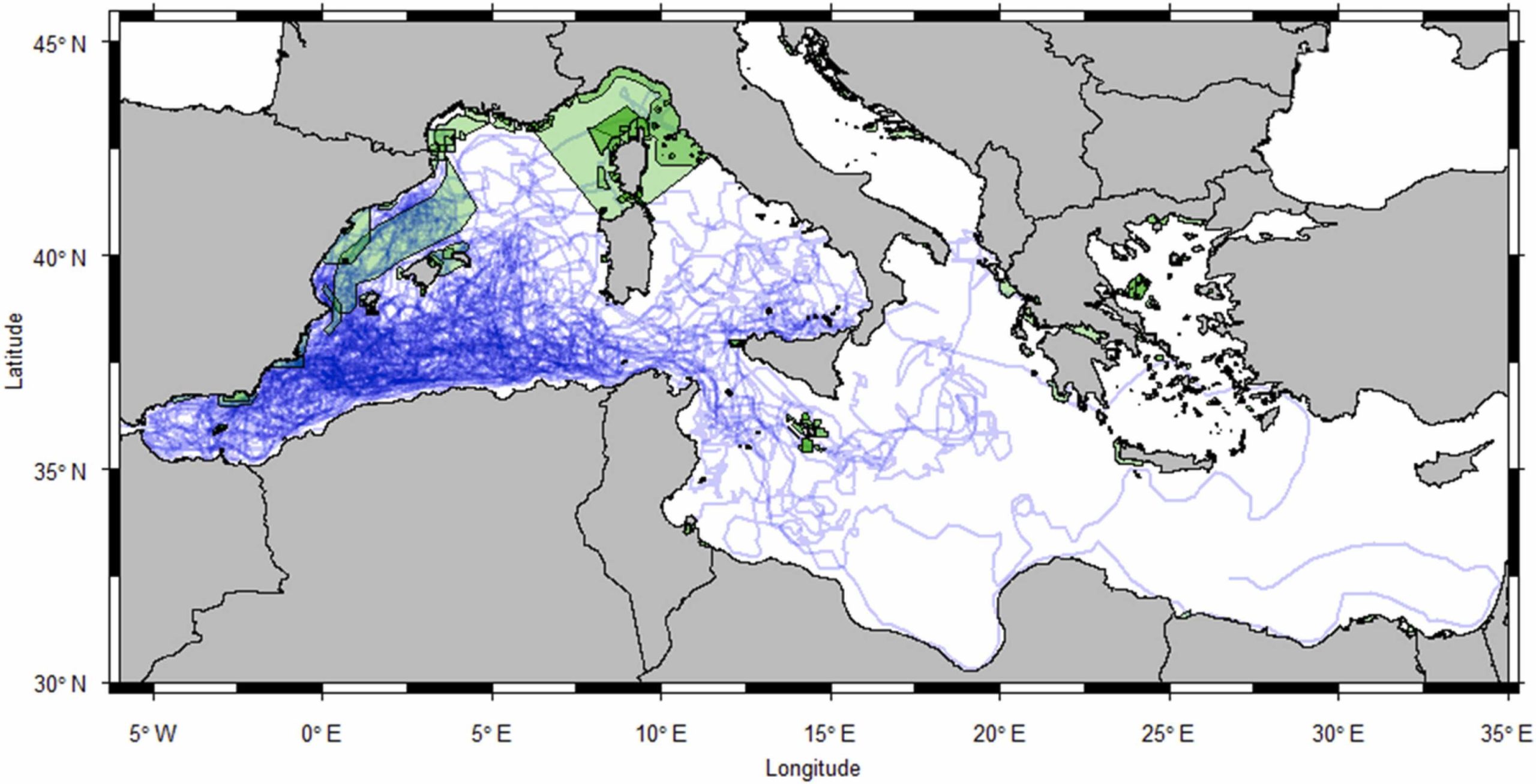 Turtle trajectories and marine protected areas in the Mediterranean Sea