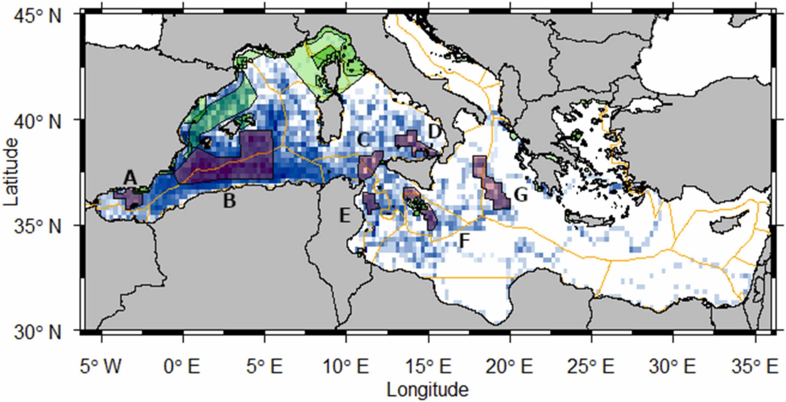 Protected Areas proposed by this study for loggerhead sea turtle conservation in the Mediterranean Sea